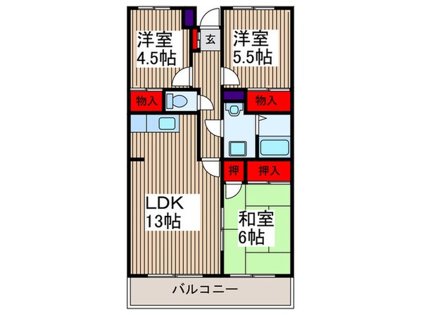 サンハイツ浦和２番館の物件間取画像